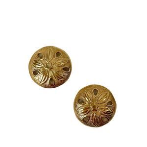 Vintage Gold-Tone Sand Dollar Earrings